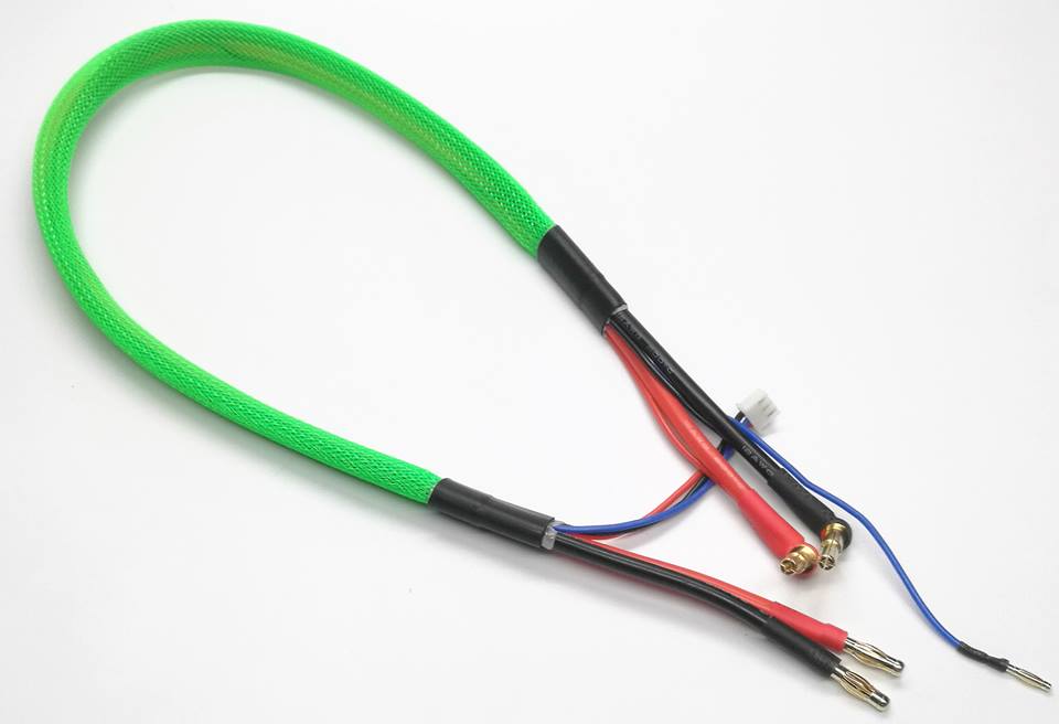 24in (2 foot) 1s &amp; 2s LiPo Charging Cable Leads - Harness 4mm/5mm Bullets (Colors) image 3