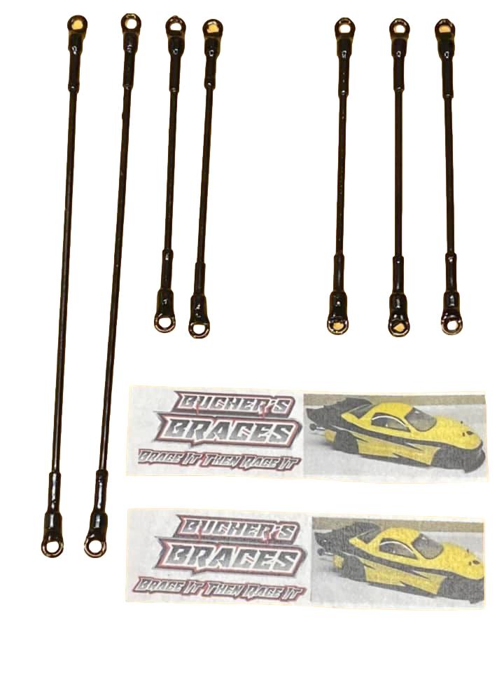 Bucher's Braces For Drag Car Body and Front Bumper Complete 7 Piece Set image 0