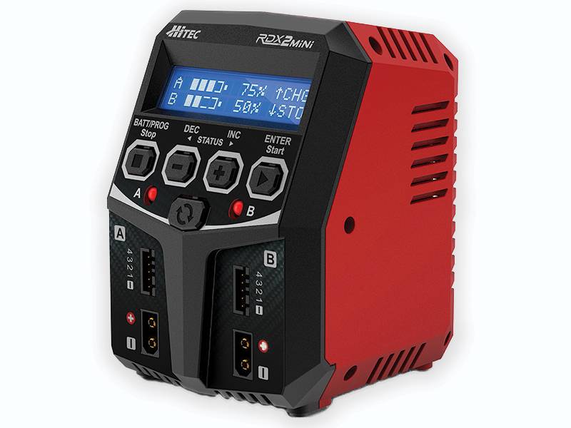 Hitec RDX2 Mini 100 Watt Dual Port AC Balance Charger 44299 image 0