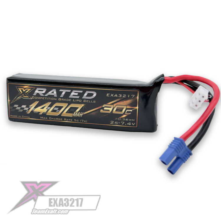 Team Exalt X-Rated 1400mah 30C Losi Nascar Lipo Battery W/ EC2 EXA3217