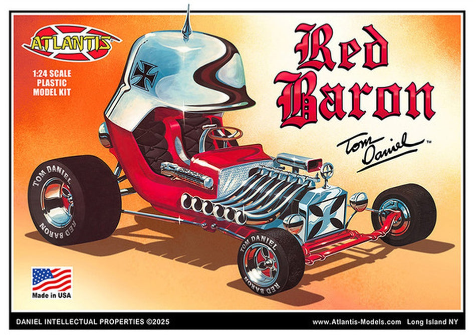 Atlantis 1/24 Tom Daniel Red Baron Show Car Plastic Model w/ Trading Card M6740
