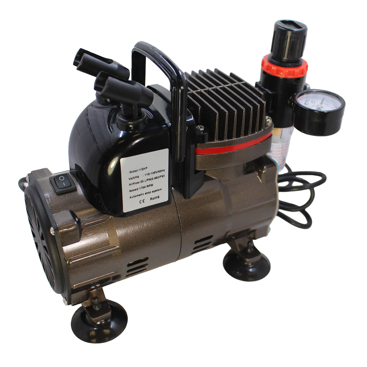 Spaz Stix Dual Action Gravity Feed Airbrush &amp; Air Compressor Combo Kit SZX50000 image 1