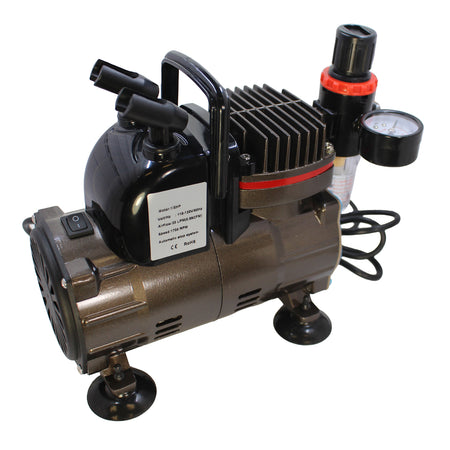 Spaz Stix Dual Action Gravity Feed Airbrush &amp; Air Compressor Combo Kit SZX50000 image 1