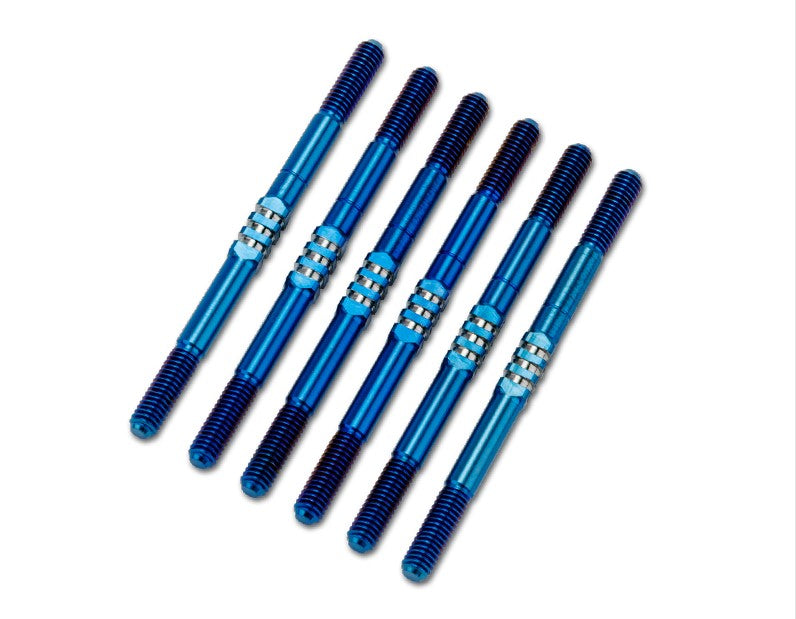 Jconcepts XRAY XB2 2024 3.5mm Fin Titanium Turnbuckle Set 6 Burnt Blue 27231 image 0