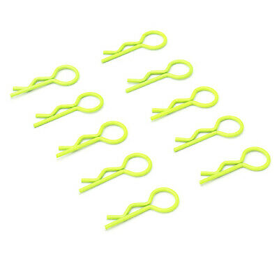 1/10 RC Car Body Clips Bright Yellow Finish 10pcs. Bent Angled from Rotor Ron image 0