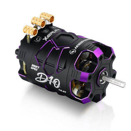 Hobbywing Xerun D10 Brushless Drift Motor 10.5T 4600kv Purple 30401136 image 0