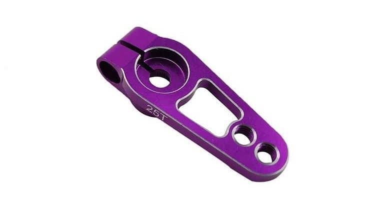 Rotor Ron Low Profile Billet Aluminum Servo Horn 25T PURPLE 15/19mm Adjustable image 0