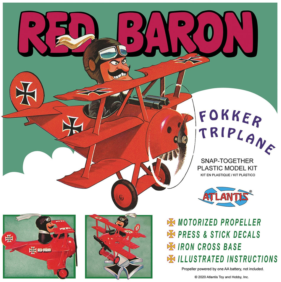 Atlantis Red Baron Fokker Tri Plane Snap Skill Level 1 Plastic Model Kit M5903 image 0