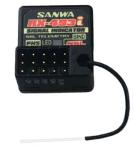 Sanwa Airtronics RX-493i 493 M-17 MT-5 2.4GHz 4Channel FHSS-5 Telemetry Receiver image 0