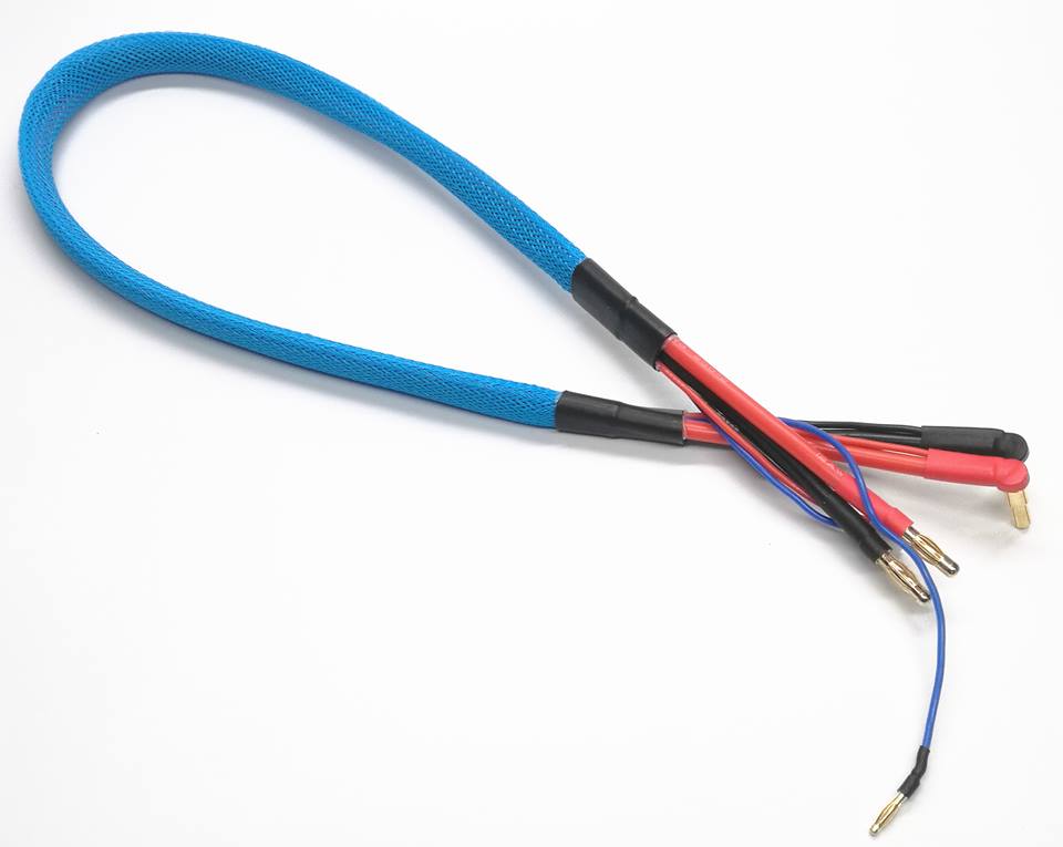 24in (2 foot) 1s &amp; 2s LiPo Charging Cable Leads - Harness 4mm/5mm Bullets (Colors) image 2