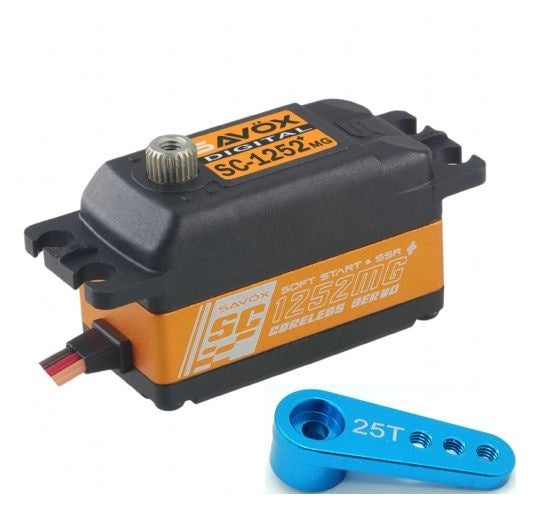 Savox SC-1252MG Plus Low Profile Servo Super Speed w/ Soft Start and 25t Horn image 0