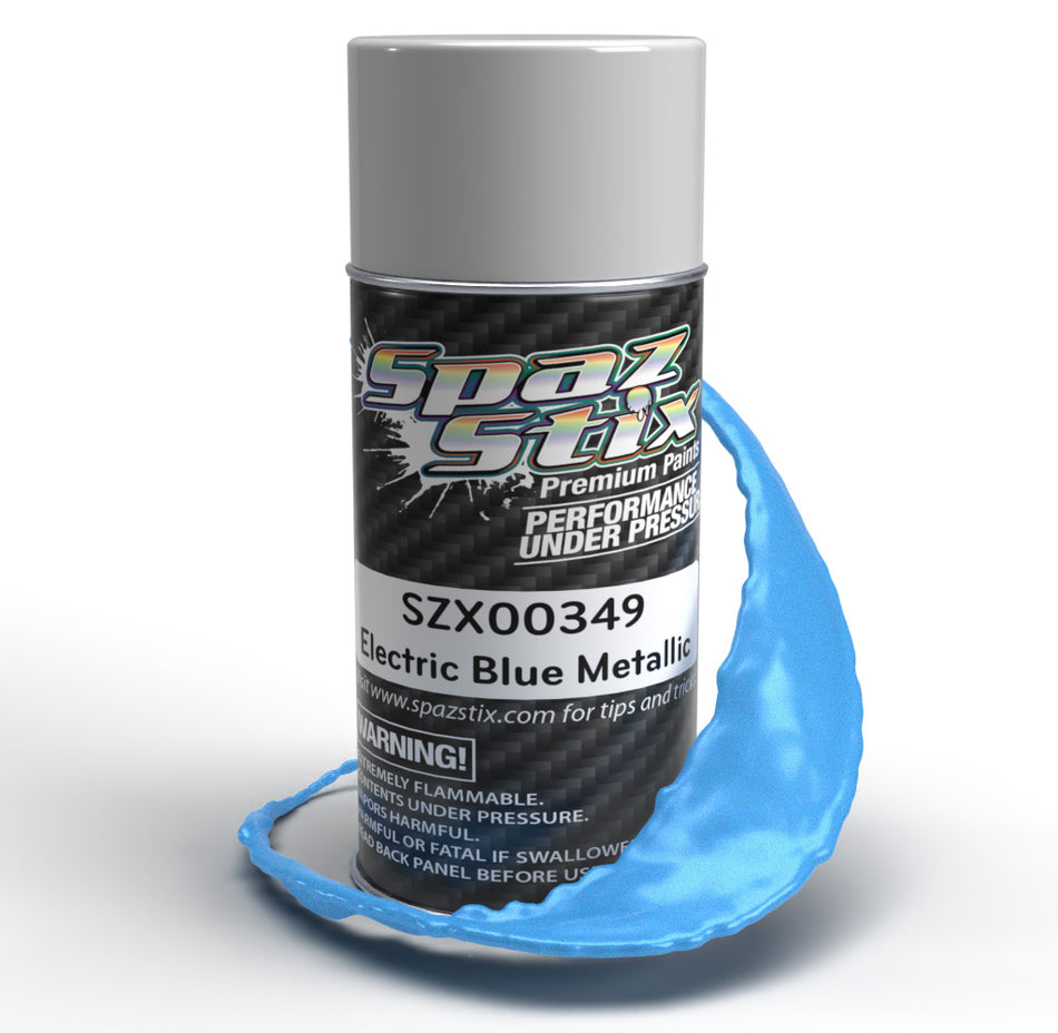 Spaz Stix Electric Blue Metallic Spray Paint 3.5oz Can SZX00349 00349 image 0