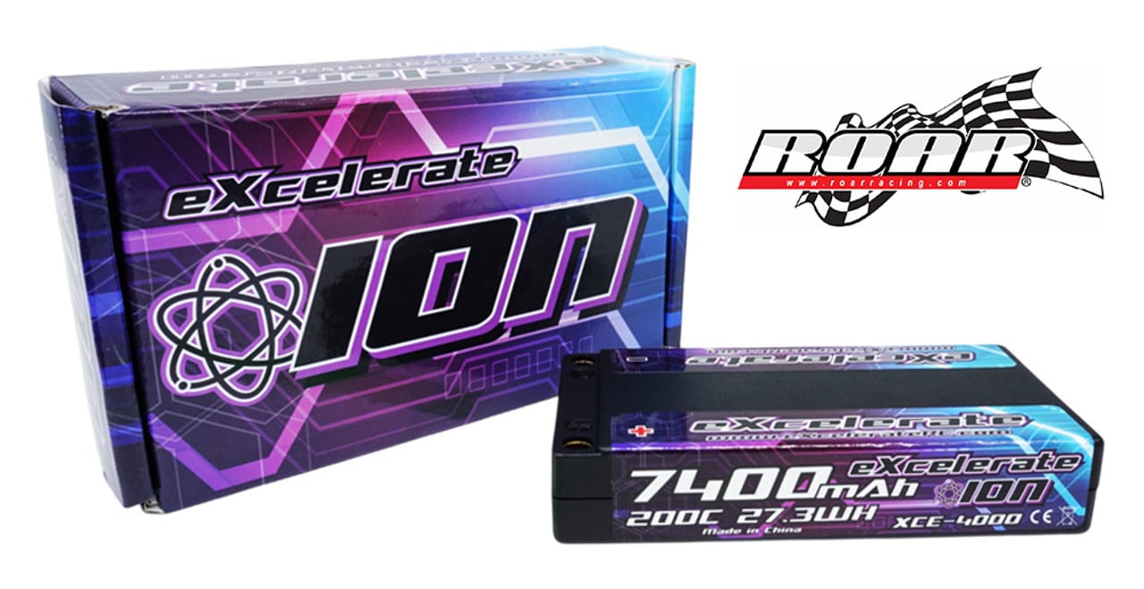 Excelerate ION 1S 200C Hardcase LiPO (3.7V/7400mAh) w/5mm Bullets XCE-4000 image 0