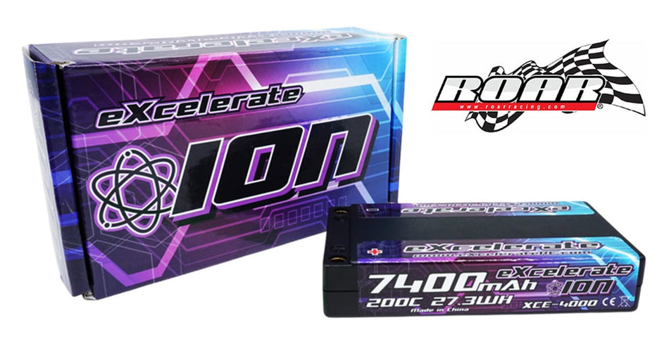 Excelerate ION 1S 200C Hardcase LiPO (3.7V/7400mAh) w/5mm Bullets XCE-4000 image 0
