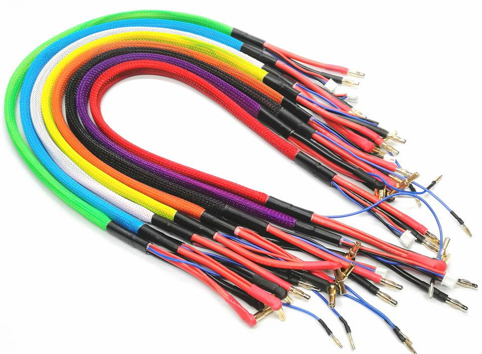 24in (2 foot) 1s &amp; 2s LiPo Charging Cable Leads - Harness 4mm/5mm Bullets (Colors) image 0