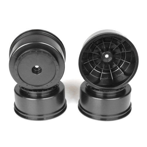 DE Racing Borrego Short Course Wheels +3mm offset Asscociated (SC5m, SC6.1, SC6.2, SC10) Black DER-BS4-AB image 0