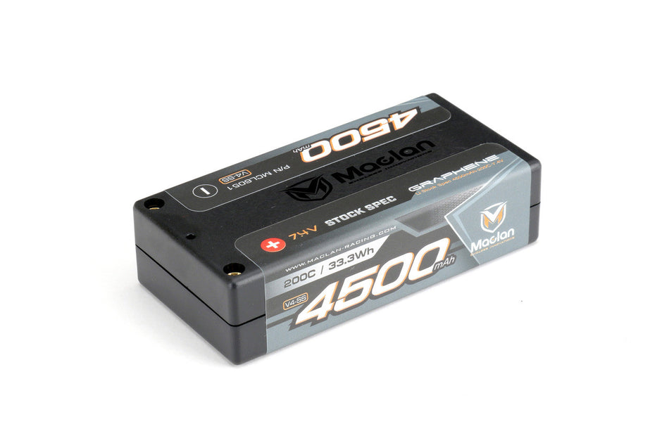 Maclan Graphene V4-SS Stock Spec 4500mah 200c 2s Shorty Lipo Battery MCL6051 image 0