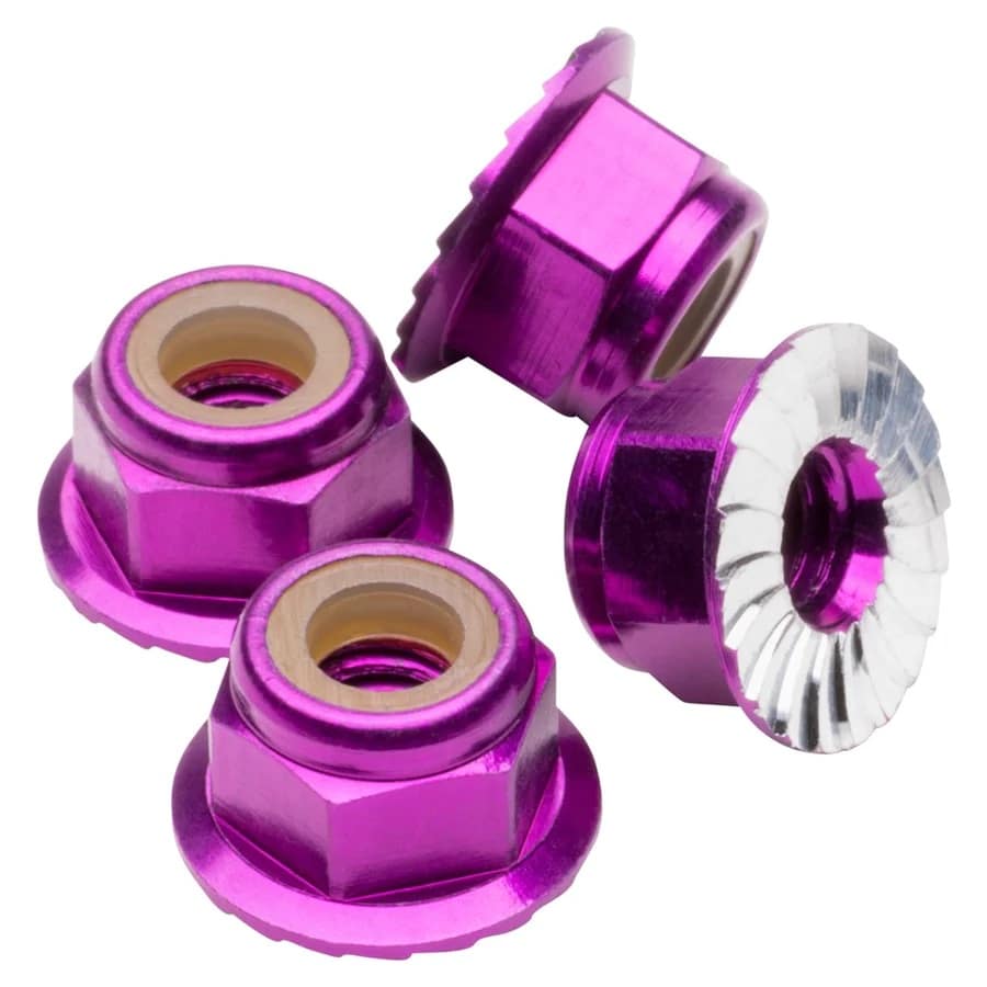 1UP Racing Premium Aluminum M4 Wheelnuts Flaged Serrated Purple (4pc) 80522 image 0