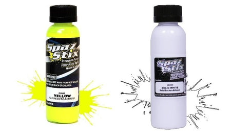 Spax Stix Yellow Fluorescent White Backer Combo Airbrush Paint SZX00200 SZX02050 image 0
