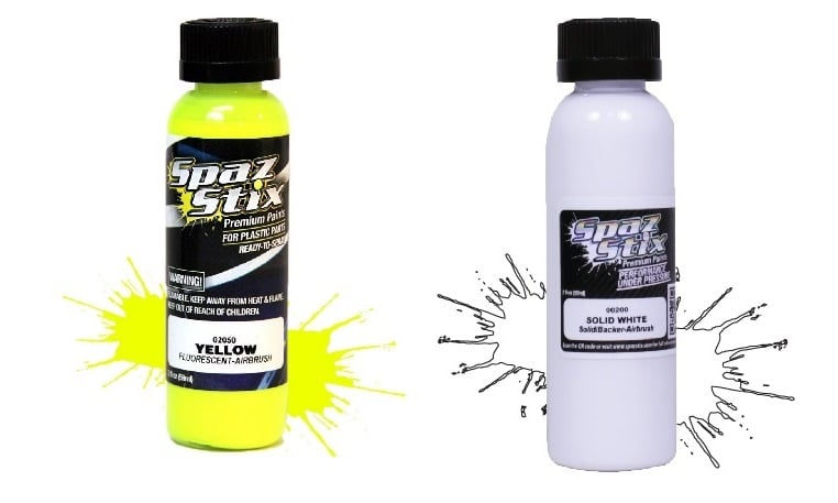 Spax Stix Yellow Fluorescent White Backer Combo Airbrush Paint SZX00200 SZX02050 image 0
