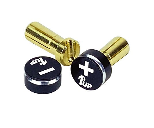 1UP Racing Low Profile Bullet Plugs &amp; Grips 5mm Stealth Black 190412 image 0