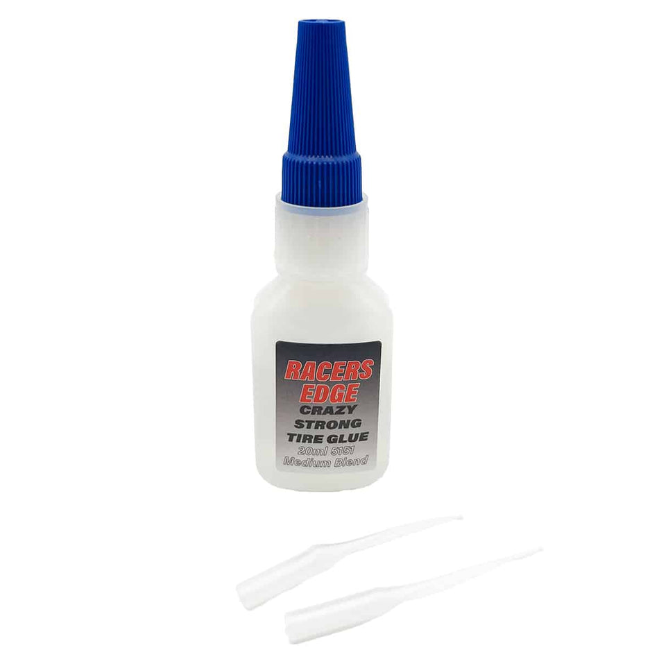 Racers Edge Crazy Strong Tire Glue MEDIUM 20g w/Pin Cap and Tips RCE5151 5151 image 0