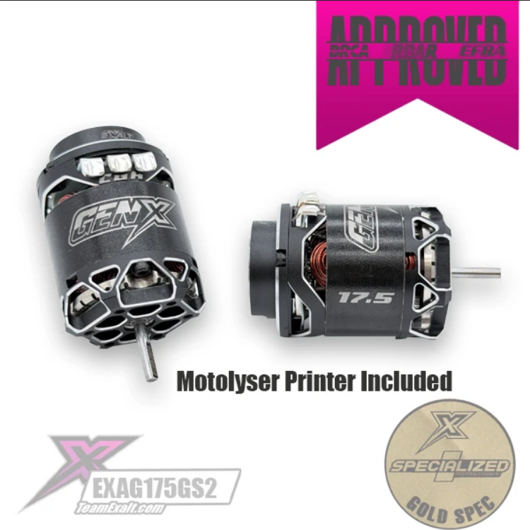 Exalt Gen-X Gold Spec 17.5 (17.5T) Turn Brushless Motor for 2s EXAG175GS2