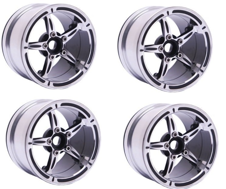Aluminum 2.2" 5- Spoke Beadlock Wheels Rims 1/10 RC Axial SCX10 Wraith TRX4 KM2 image 0