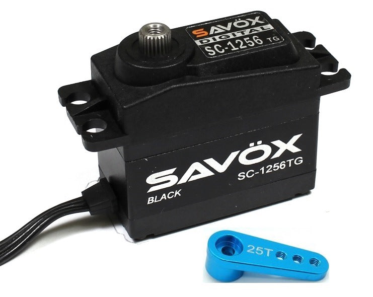 Savox High Torque Titanium Digital Steering Servo SC-1256TG Black w/Servo Horn image 0