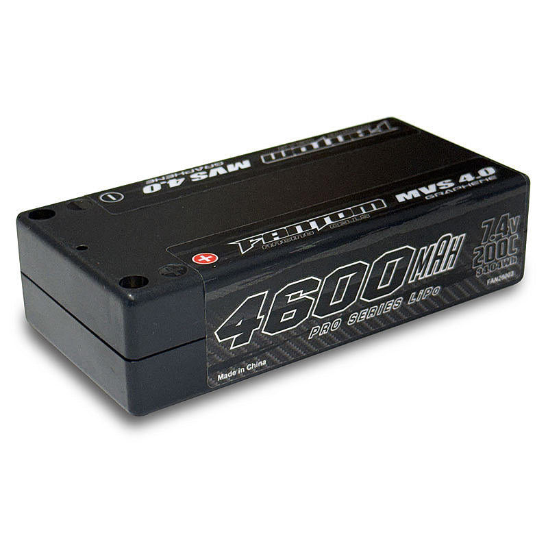 Fantom 4600mah 200c 7.4v 2s Graphene Pro Shorty Lipo Battery FAN26002 image 0