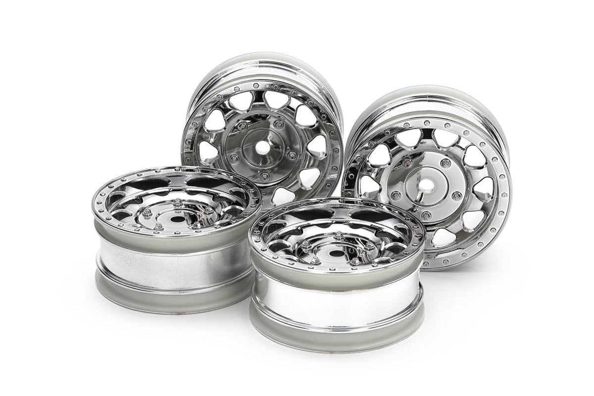 Tamiya BBX Chrome Plated Wheels (Set of 4) 26mm Width Offset +2mm 51715 image 0