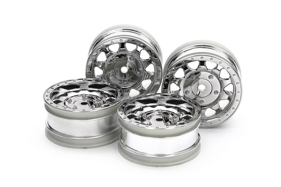 Tamiya BBX Chrome Plated Wheels (Set of 4) 26mm Width Offset +2mm 51715 image 0