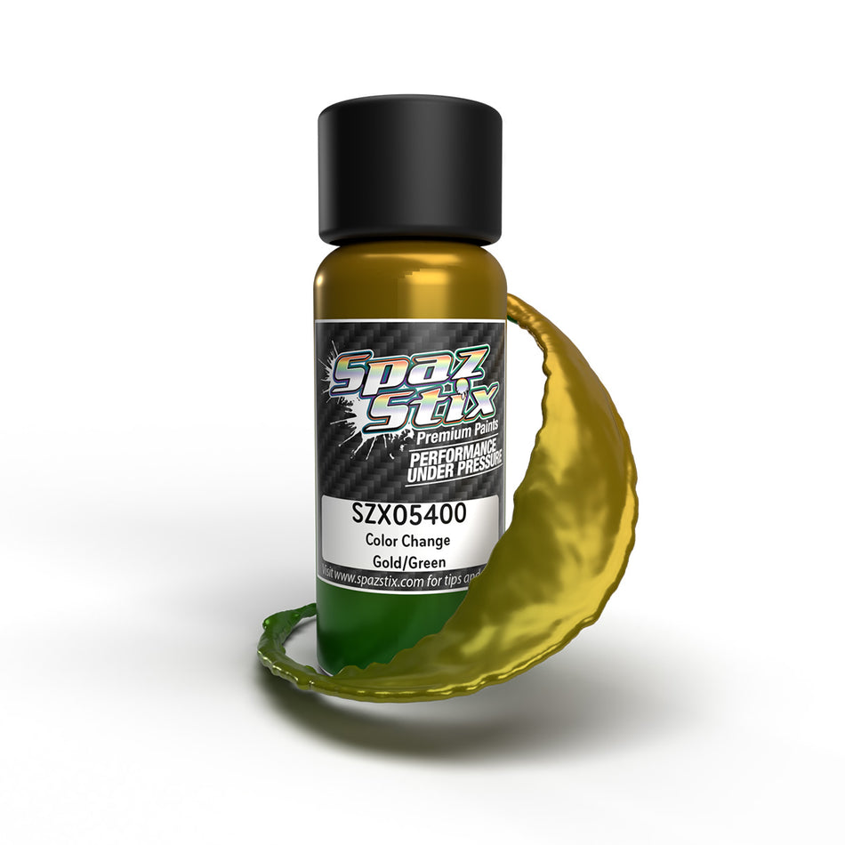Spaz Stix Gold to Green Color Changing Airbrush Ready Paint 2oz SZX05400 05400 image 0