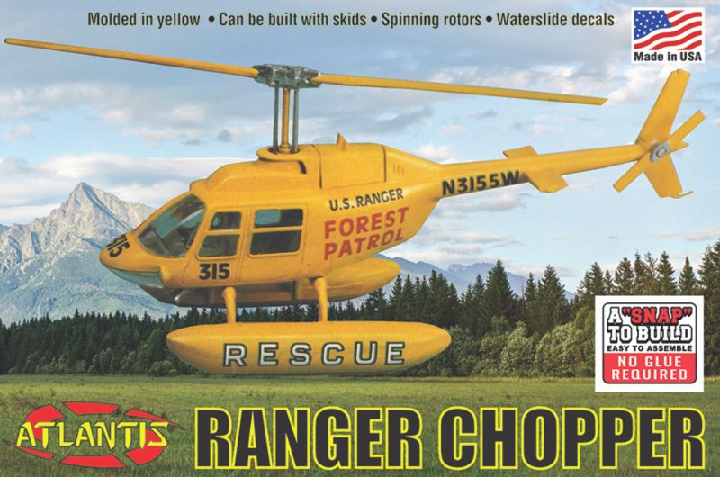Atlantis 1/72 Forest Patrol Rescue Helicopter Snap Plastic Model Kit M1025
