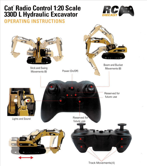 Caterpillar CAT 1/20 RC 330D Excavator diecast RTR w/ Battery DCM28001 image 4