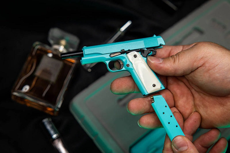 GoatGuns 1/2.5 Scale Die Cast 1911 Model Pistol Light Blue GOA1911-BLUE image 1