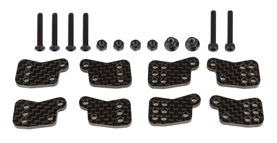Team Associated FT Rear Hub Tower Set Carbon Fiber RC8B4.1 RC8B4.1e 81649 ASC81649 image 0