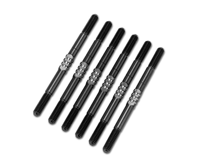 Jconcepts XRAY XB2 2024 3.5mm Fin Titanium Turnbuckle Set 6 Stealth Black 27232 image 0