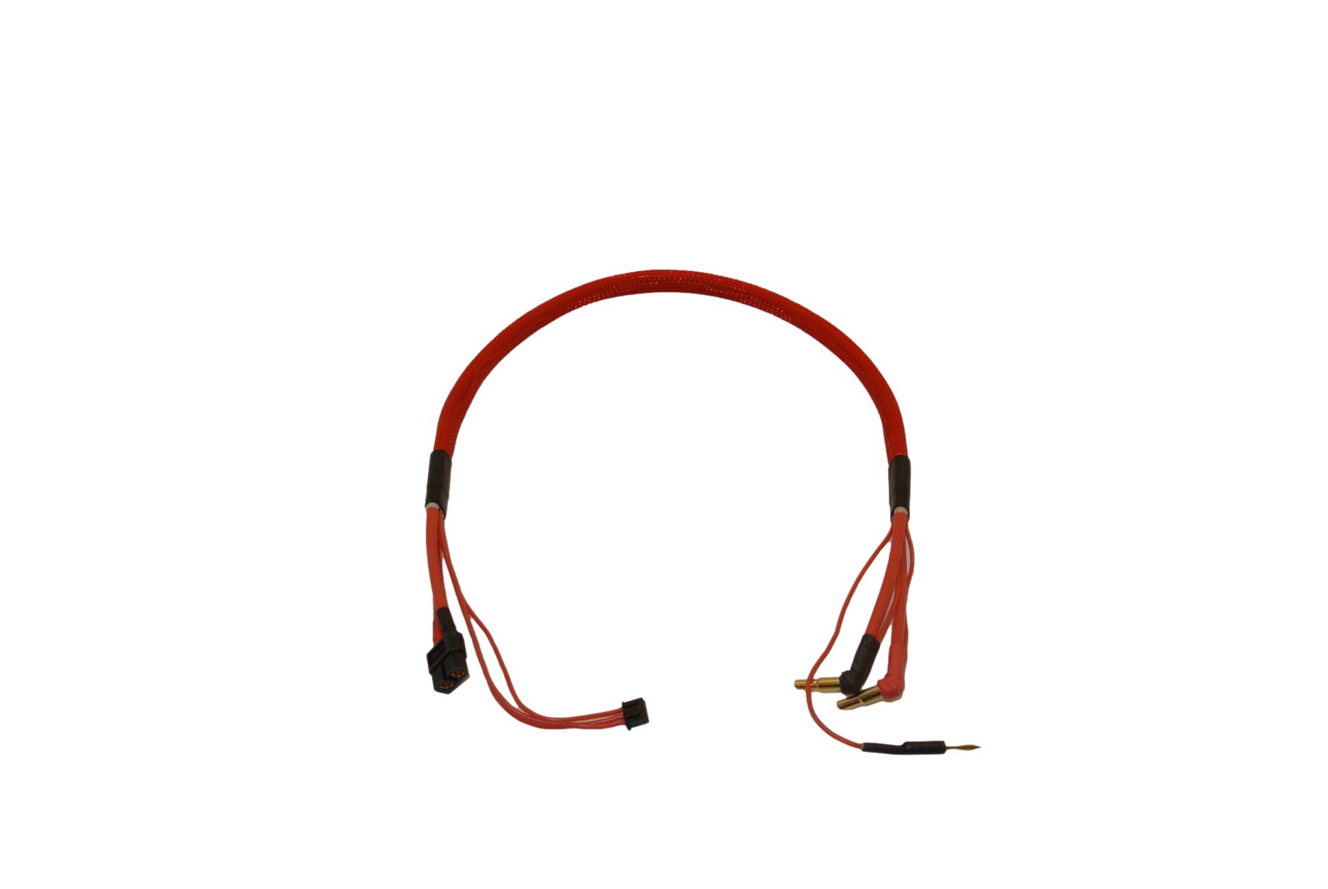 24in (2 foot) 2s LiPo Charging Cable Leads Harness XT60 to 4mm/5mm Bullets - Orange image