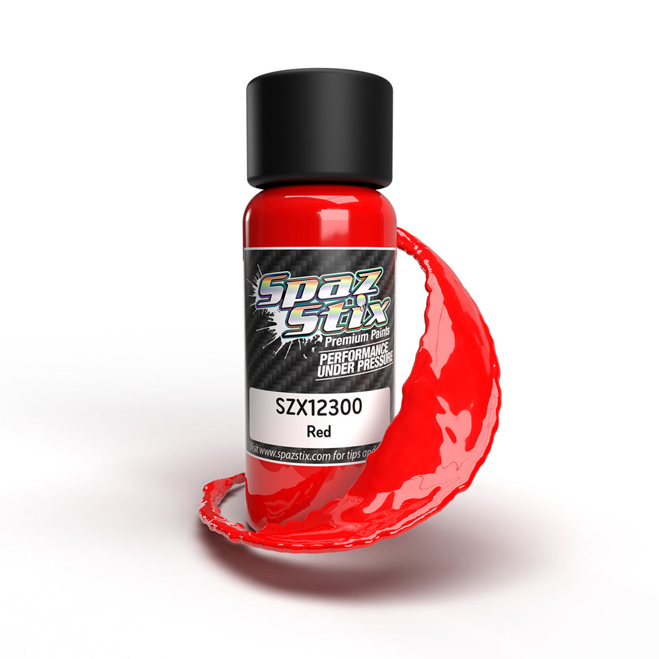 Spaz Stix Solid Red Airbrush Ready Paint 2oz Bottle SZX12300 12300 image 0
