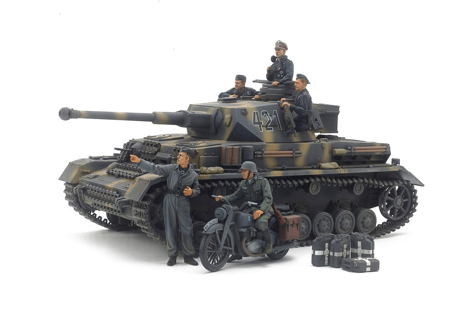 Tamiya 1/35 German Panzer IV Ausf.G Early, Motorcycle Set Tank Model Kit 25209