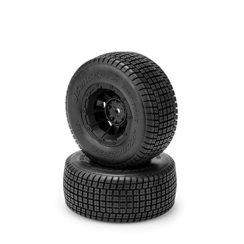 Jconcepts Dirt Trac Tires Green Premounted Hazard Slash REAR Wheels 41513244