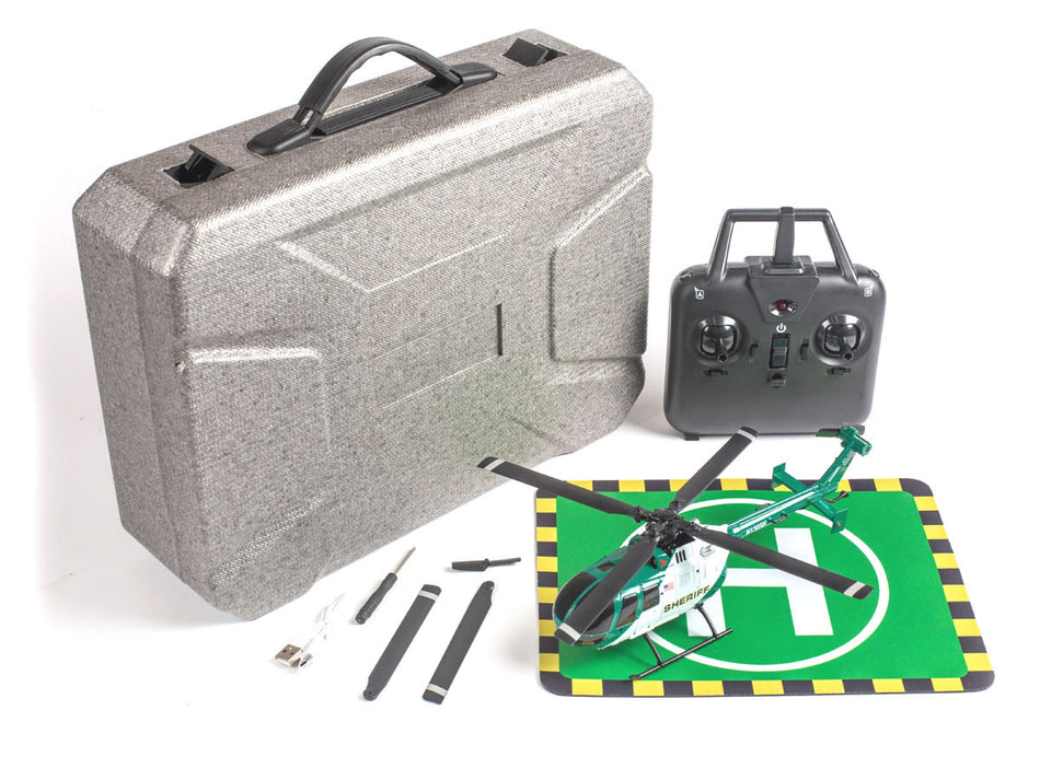 Rage RC Hero-Copter 4 Blade RTF Helicopter Sheriff w/carry case RGR6052 image 0