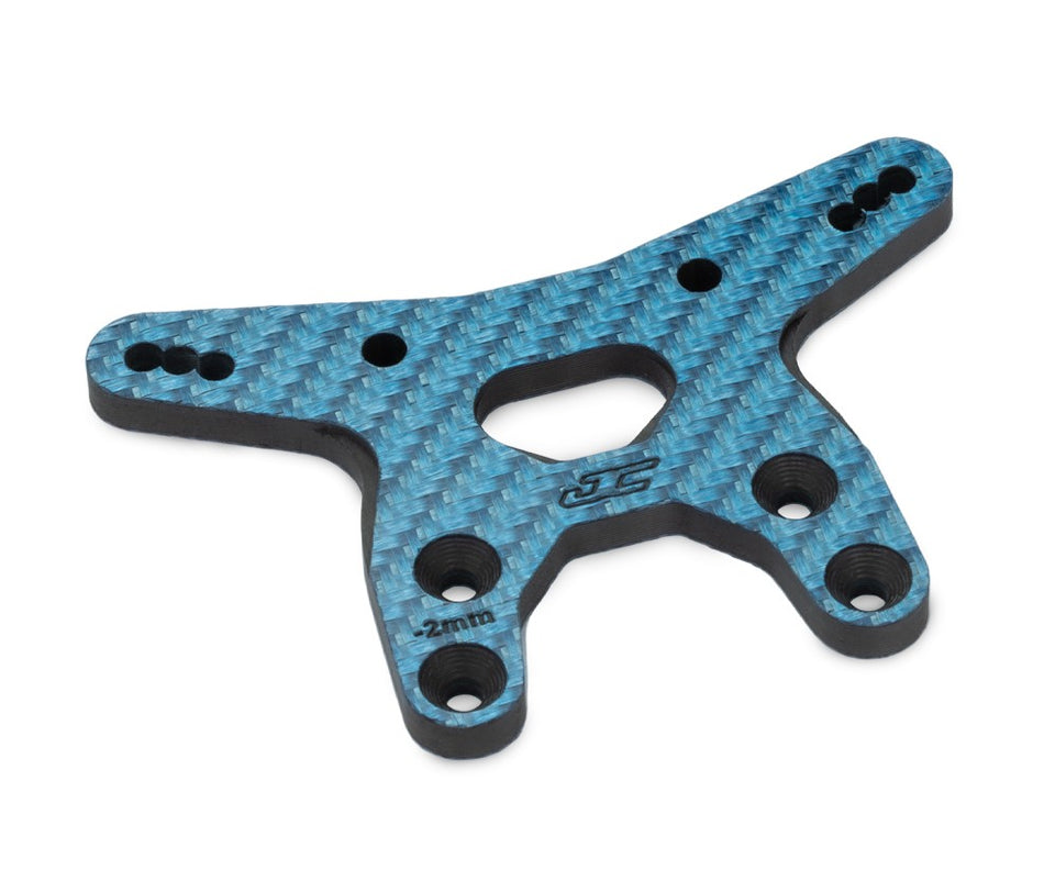 Jconcepts Carbon Fiber Front Shock Tower Blue -2mm for B7/B7D 2wd Buggy 52141 image 0