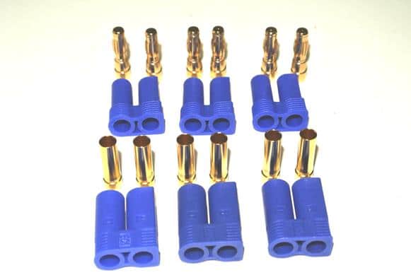 3 Pair EC5 Banana Plug Female Male Bullet Gold Connector RC ESC LIPO Battery image 0