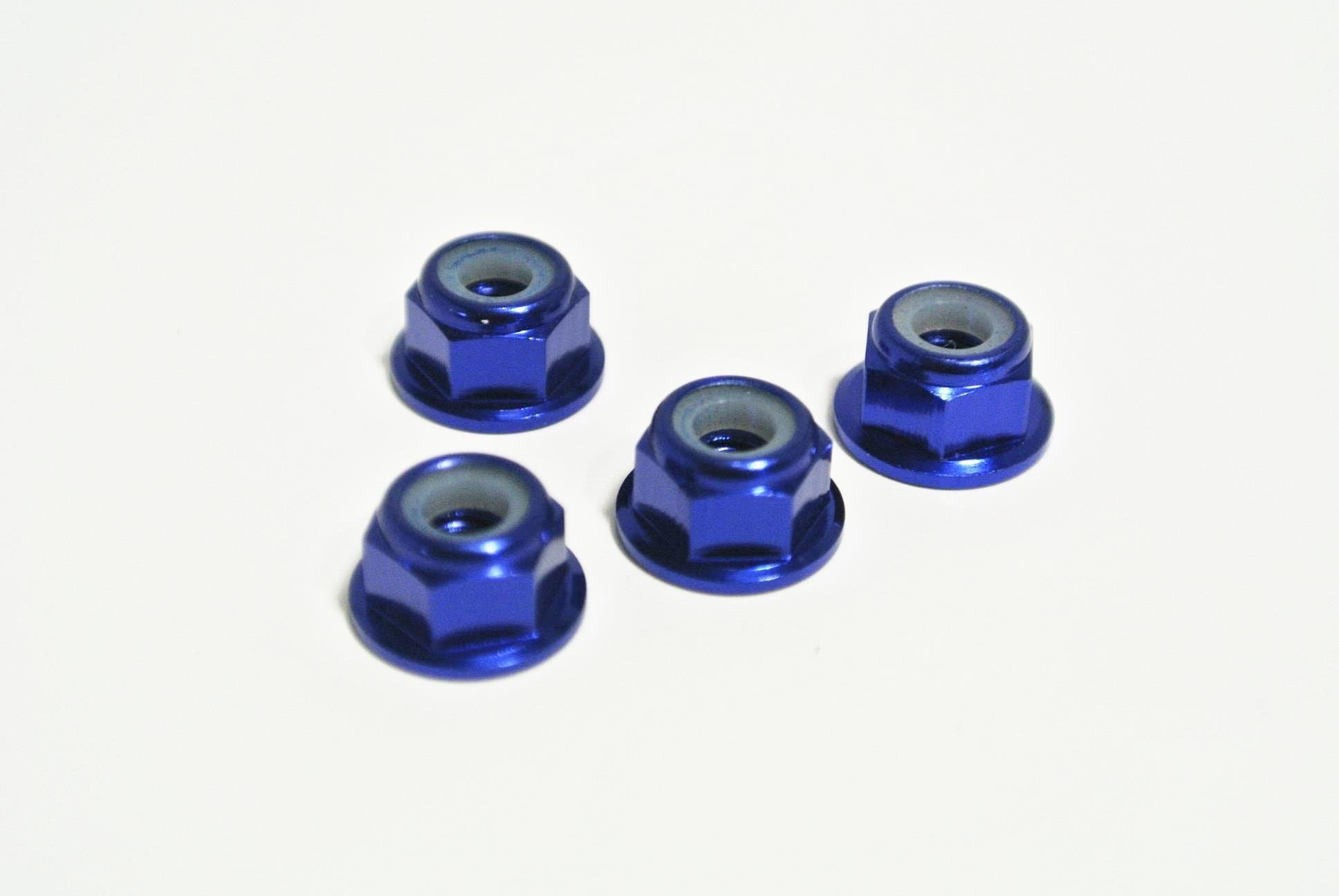 Set of 4 Aluminum Locking 1/10 scale M4 Wheel Nuts (Red Blue Black) image 1