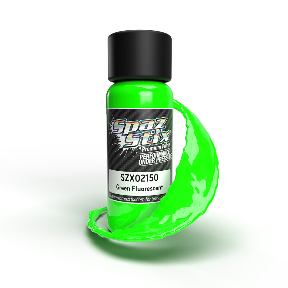 Spaz Stix Green Fluorescent Airbrush Ready Paint 2oz Bottle SZX02150 02150 image 0