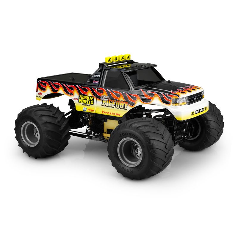 Jconcepts 1993 Bigfoot Ford F-250 Tribute Wheels Body w/Fastback &amp; Visor 0404TW image 0