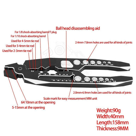 Multi Function Pliers for RC Vehicles Shocks, Turnbuckles, Ball Head, Soldering image 1