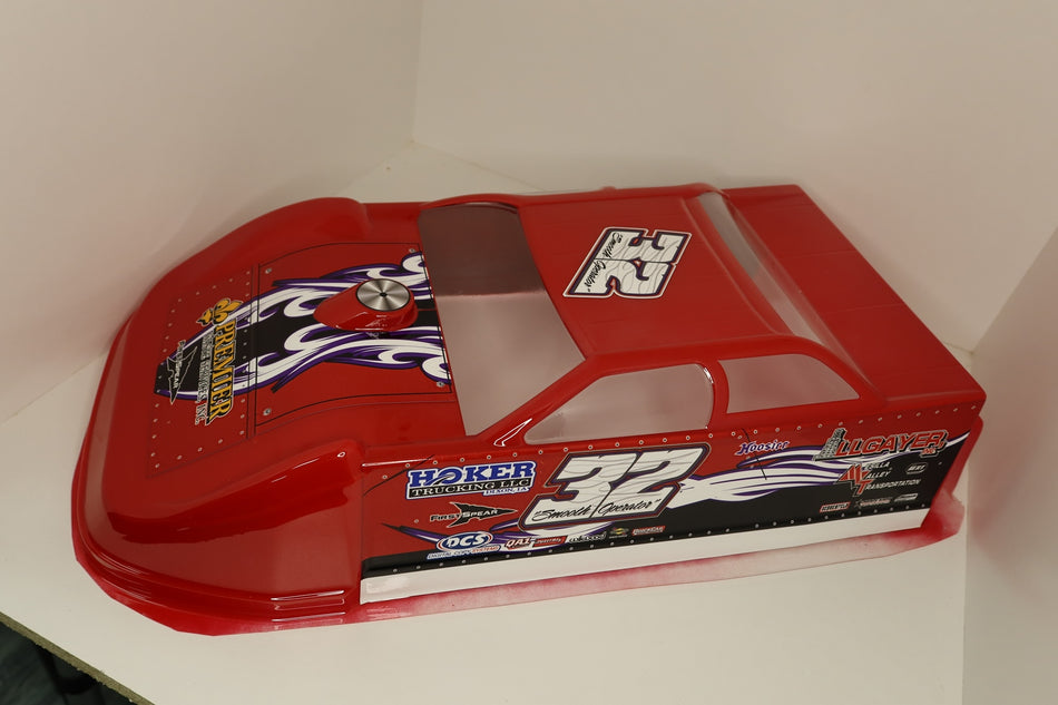 New Custom Painted and Wrapped 1/10 Dirt Late Model Oval Body image 0